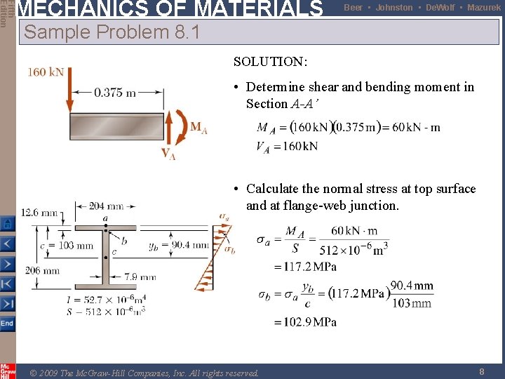 Fifth SI Edition CHAPTER 8 MECHANICS OF MATERIALS
