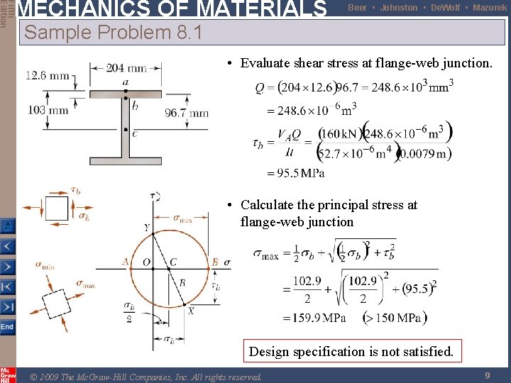 Fifth Edition MECHANICS OF MATERIALS Beer • Johnston • De. Wolf • Mazurek Sample Fifth Edition MECHANICS OF MATERIALS Beer • Johnston • De. Wolf • Mazurek Sample