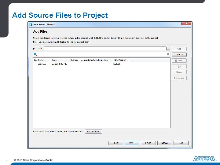 Add Source Files to Project 8 