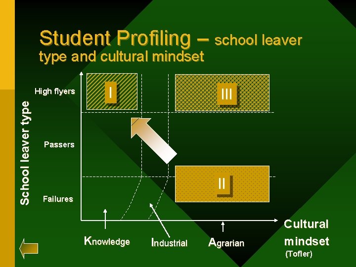 Student Profiling – school leaver type and cultural mindset School leaver type High flyers