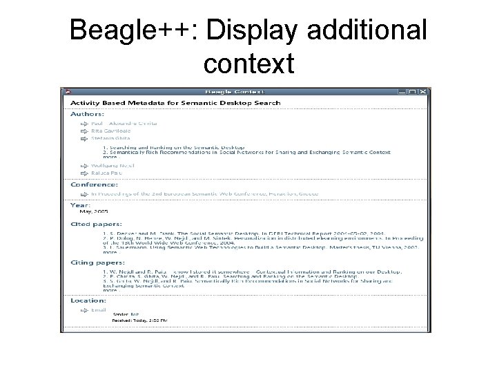Beagle++: Display additional context 