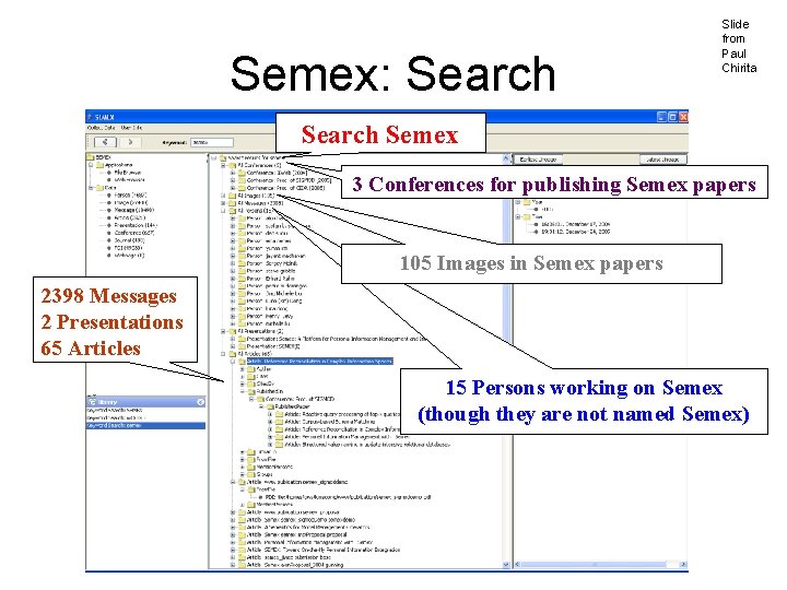 Semex: Search Slide from Paul Chirita Search Semex 3 Conferences for publishing Semex papers