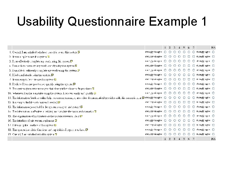 Usability Questionnaire Example 1 