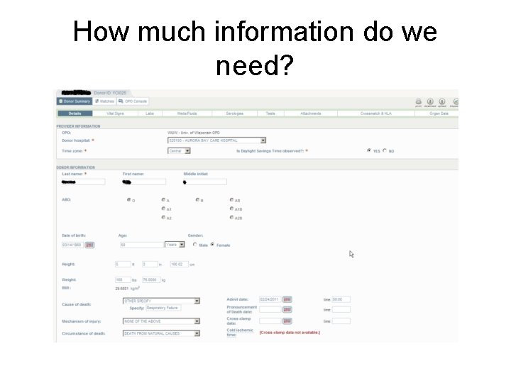 How much information do we need? 