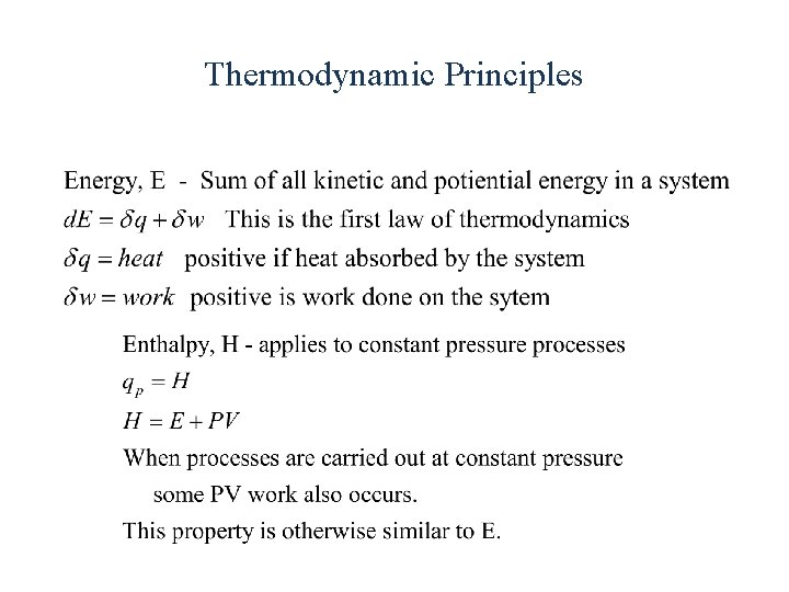 Thermodynamic Principles 