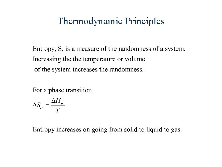 Thermodynamic Principles 