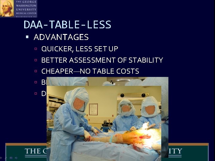 DAA-TABLE-LESS ADVANTAGES QUICKER, LESS SET UP BETTER ASSESSMENT OF STABILITY CHEAPER—NO TABLE COSTS BETTER