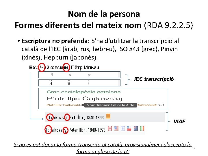 Nom de la persona Formes diferents del mateix nom (RDA 9. 2. 2. 5)