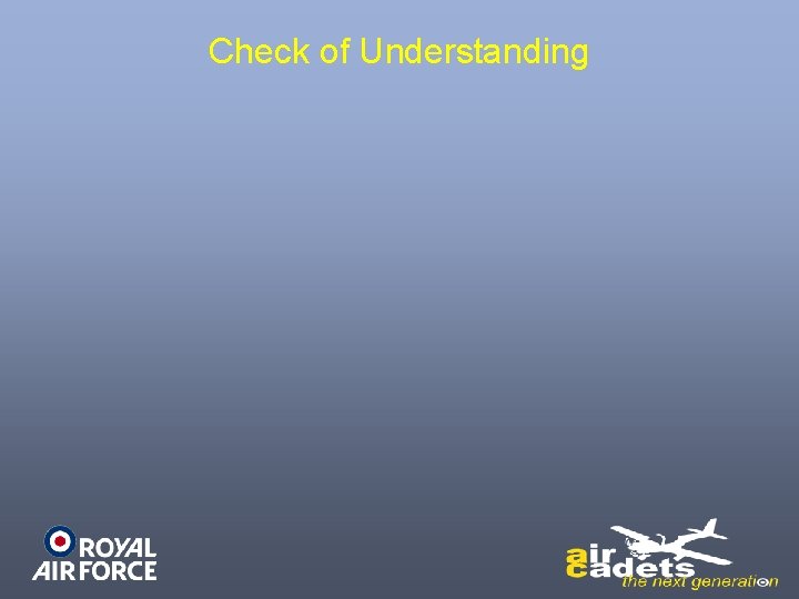 Check of Understanding 