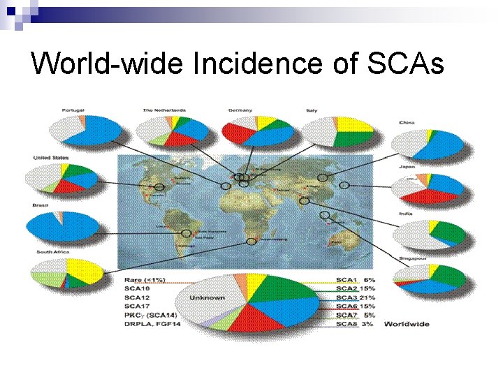 World-wide Incidence of SCAs 