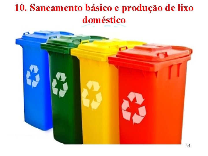 10. Saneamento básico e produção de lixo doméstico 24 