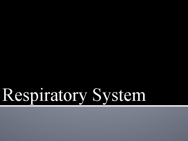 Respiratory System 