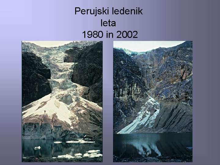 Perujski ledenik leta 1980 in 2002 