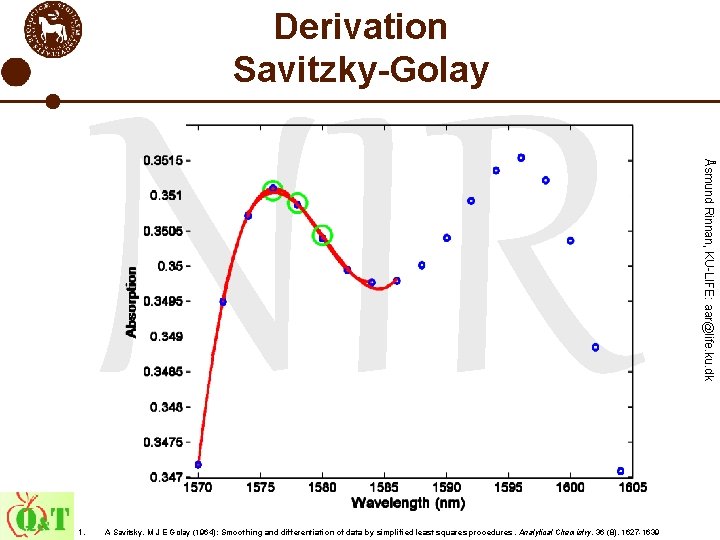 Derivation Savitzky-Golay 1. A Savitsky, M J E Golay (1964): Smoothing and differentiation of