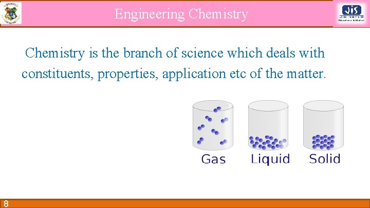 Engineering Chemistry is the branch of science which deals with constituents, properties, application etc