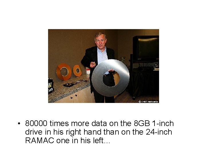  • 80000 times more data on the 8 GB 1 -inch drive in