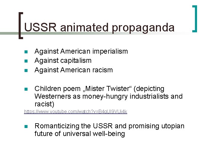 USSR animated propaganda n n Against American imperialism Against capitalism Against American racism Children