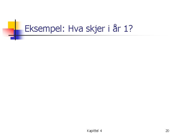 Eksempel: Hva skjer i år 1? Kapittel 4 20 