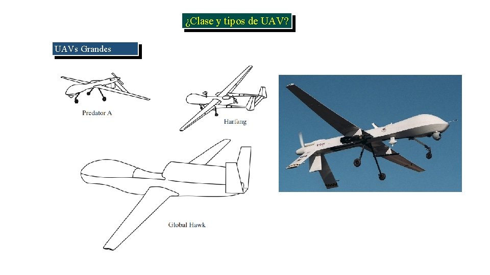 ¿Clase y tipos de UAV? UAVs Grandes 