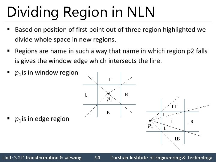 Dividing Region in NLN § T L R LT B L L LR L