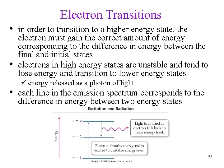 Electron Transitions • in order to transition to a higher energy state, the •