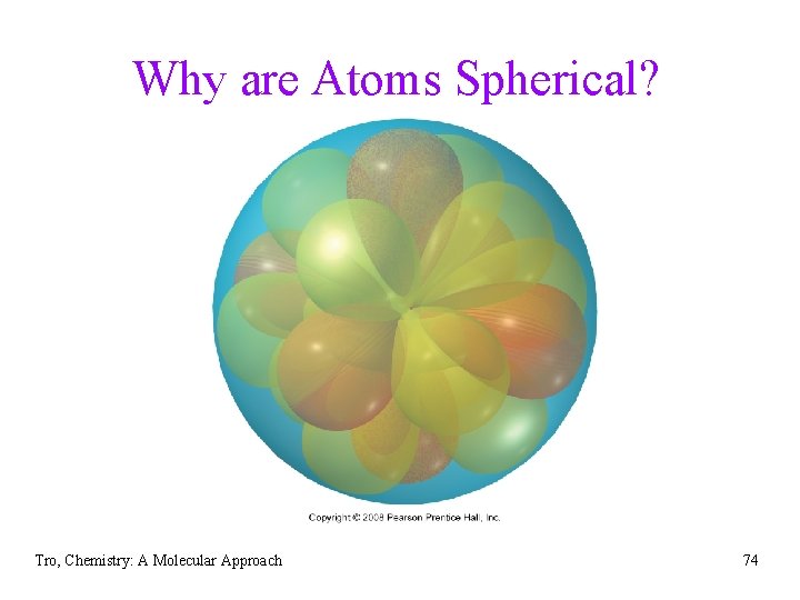 Why are Atoms Spherical? Tro, Chemistry: A Molecular Approach 74 