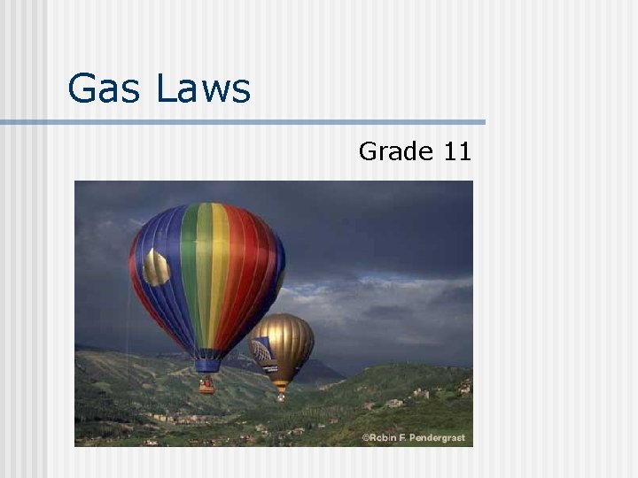 Gas Laws Grade 11 
