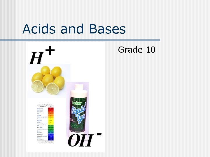 Acids and Bases Grade 10 