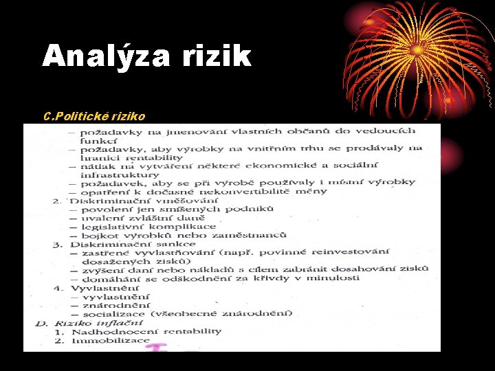 Analýza rizik C. Politické riziko 