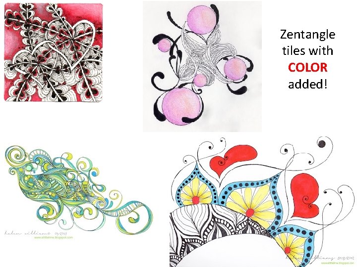 Zentangle tiles with COLOR added! Zentangle tiles with COLOR added!