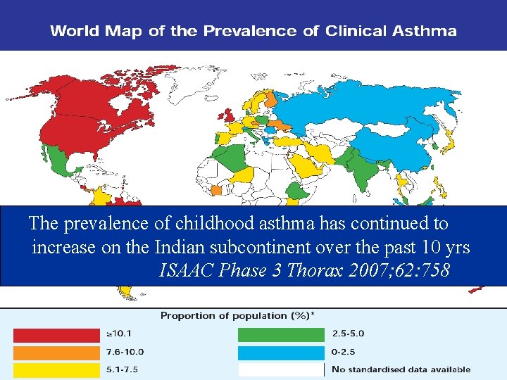 The prevalence of childhood asthma has continued to increase on the Indian subcontinent over