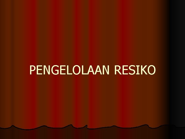 PENGELOLAAN RESIKO 