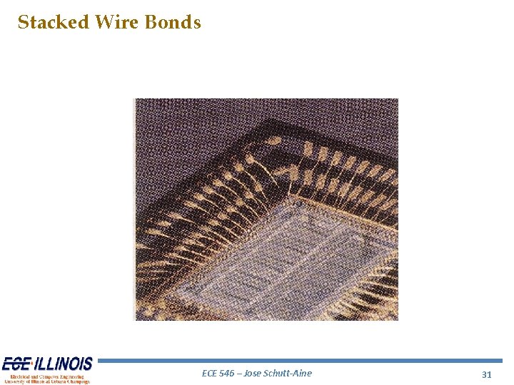 Stacked Wire Bonds ECE 546 – Jose Schutt-Aine 31 Stacked Wire Bonds ECE 546 – Jose Schutt-Aine 31
