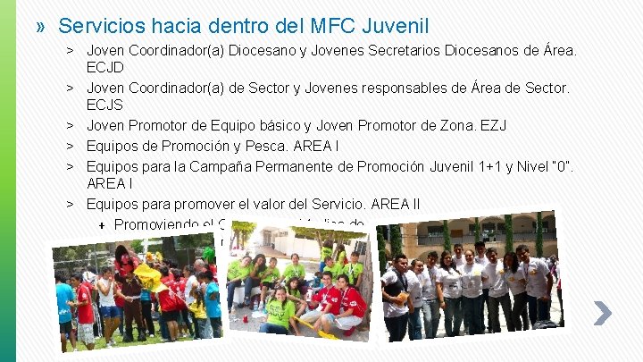 » Servicios hacia dentro del MFC Juvenil ˃ Joven Coordinador(a) Diocesano y Jovenes Secretarios