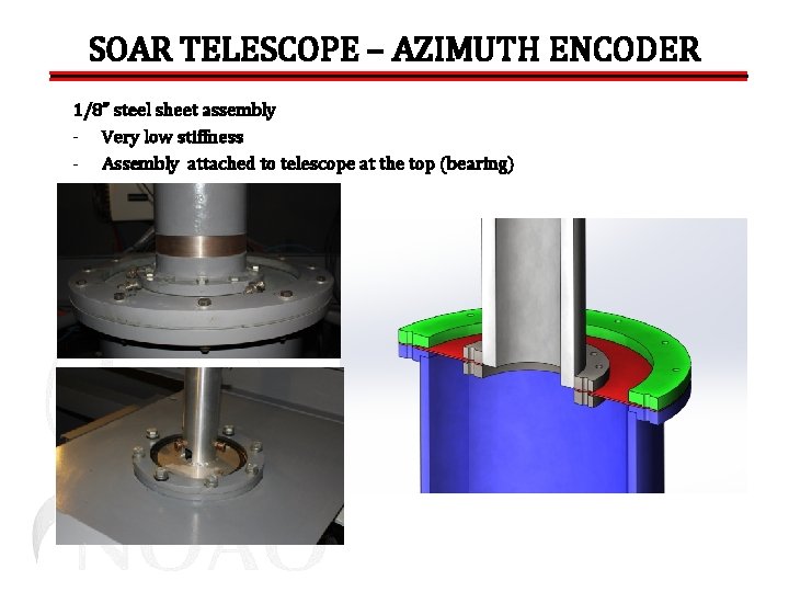 SOAR TELESCOPE – AZIMUTH ENCODER 1/8” steel sheet assembly - Very low stiffness -