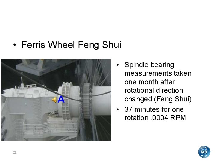 Singapore Flyer • Ferris Wheel Feng Shui A 21 • Spindle bearing measurements taken