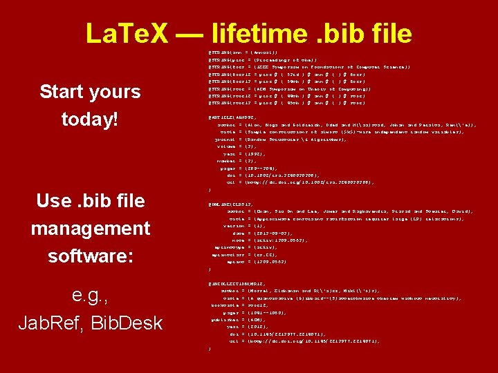 La. Te. X — lifetime. bib file Start yours today! Use. bib file management