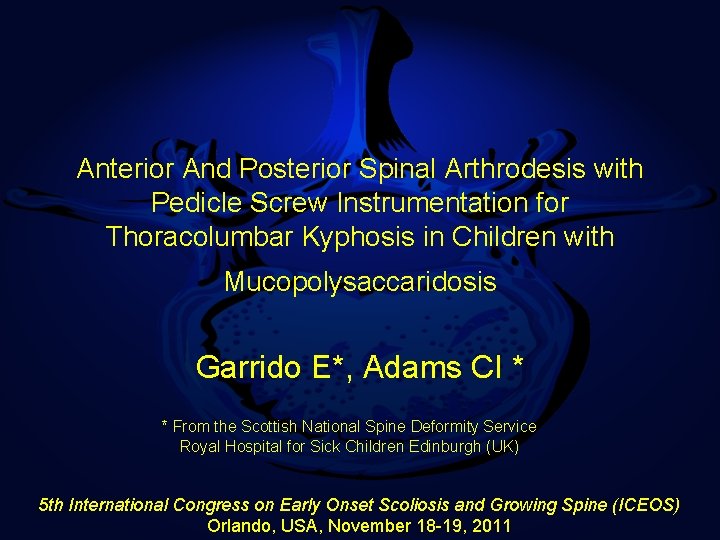 Anterior And Posterior Spinal Arthrodesis with Pedicle Screw Instrumentation for Thoracolumbar Kyphosis in Children