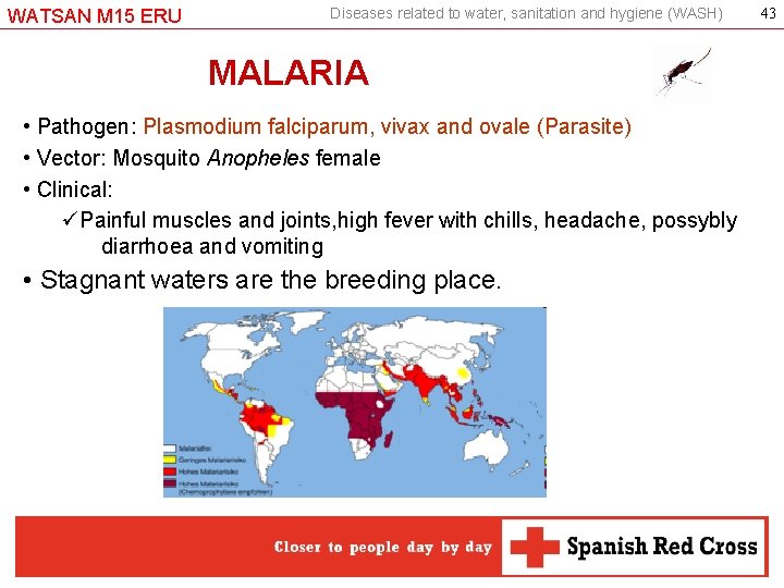 WATSAN M 15 ERU Diseases related to water, sanitation and hygiene (WASH) MALARIA •