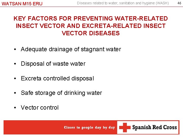 WATSAN M 15 ERU Diseases related to water, sanitation and hygiene (WASH) KEY FACTORS