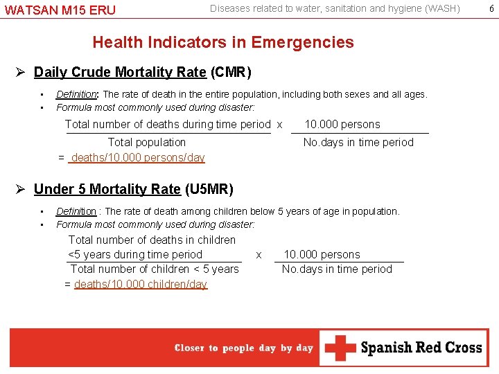 WATSAN M 15 ERU Diseases related to water, sanitation and hygiene (WASH) Health Indicators