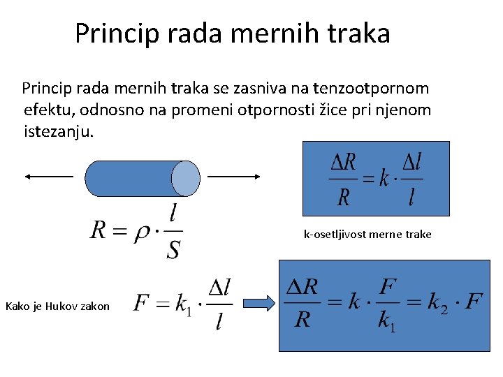 Princip rada mernih traka se zasniva na tenzootpornom efektu, odnosno na promeni otpornosti žice