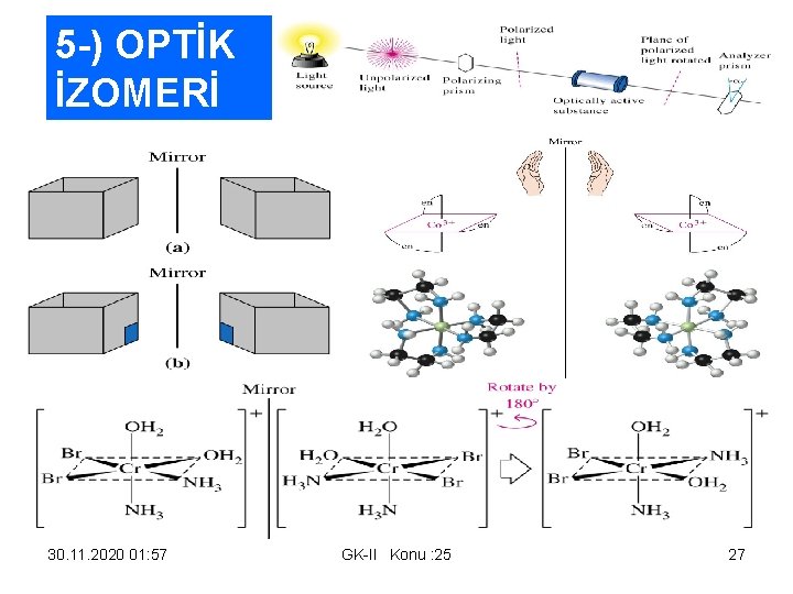 5 -) OPTİK İZOMERİ 30. 11. 2020 01: 57 GK-II Konu : 25 27