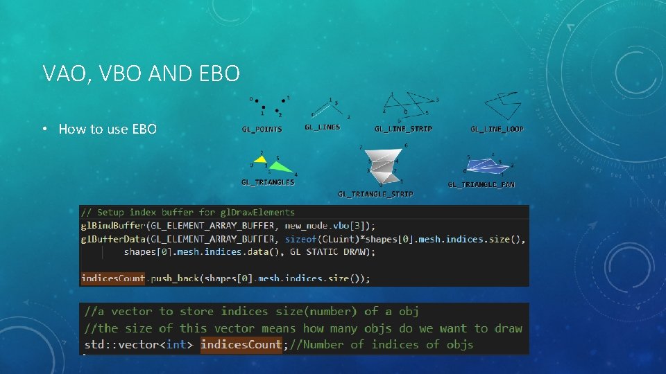 VAO, VBO AND EBO • How to use EBO 