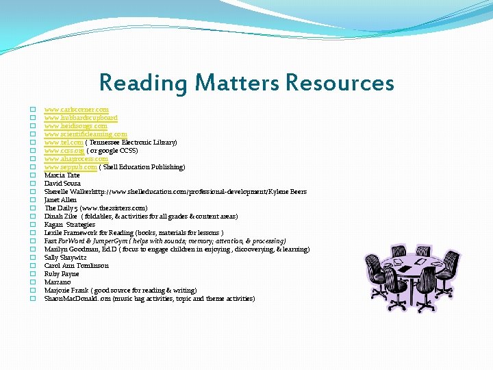 Reading Matters Resources � � � � � � www. carlscorner. com www. hubbardscupboard