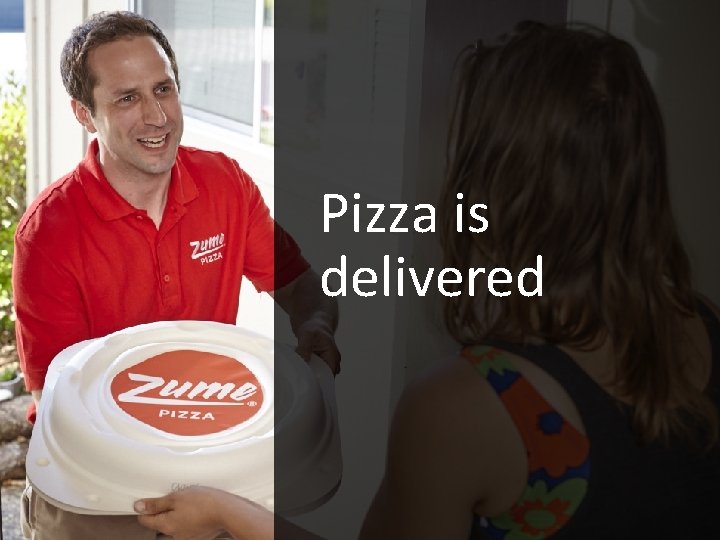 Pizza is delivered 