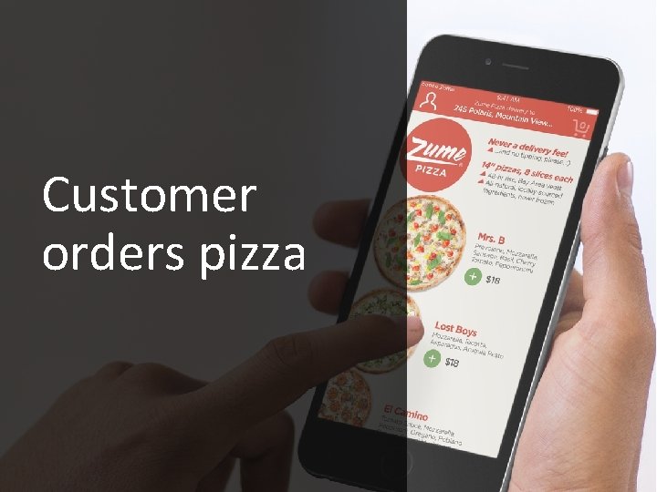 Customer orders pizza 