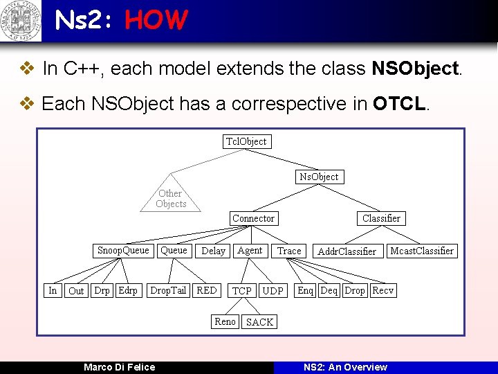 Ns 2: HOW v In C++, each model extends the class NSObject. v Each