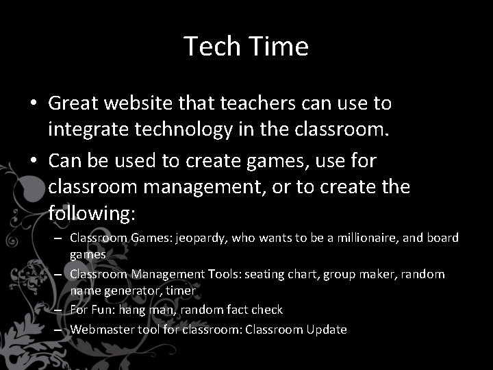 Tech Time • Great website that teachers can use to integrate technology in the