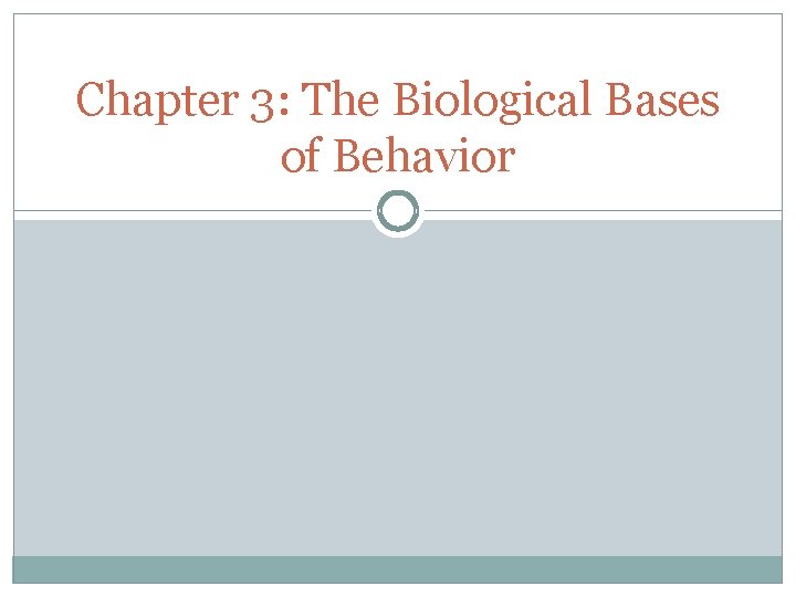 Chapter 3: The Biological Bases of Behavior 